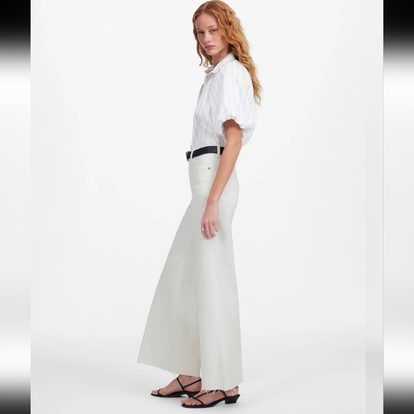 Madewell Women's High Rise White Flared Wide Leg Crop Jeans Size 27 - Picture 15 of 16